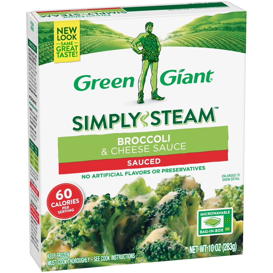 slide 2 of 8, Green Giant Simply Steam Sauced Broccoli & Cheese Sauce 10 oz, 10 oz