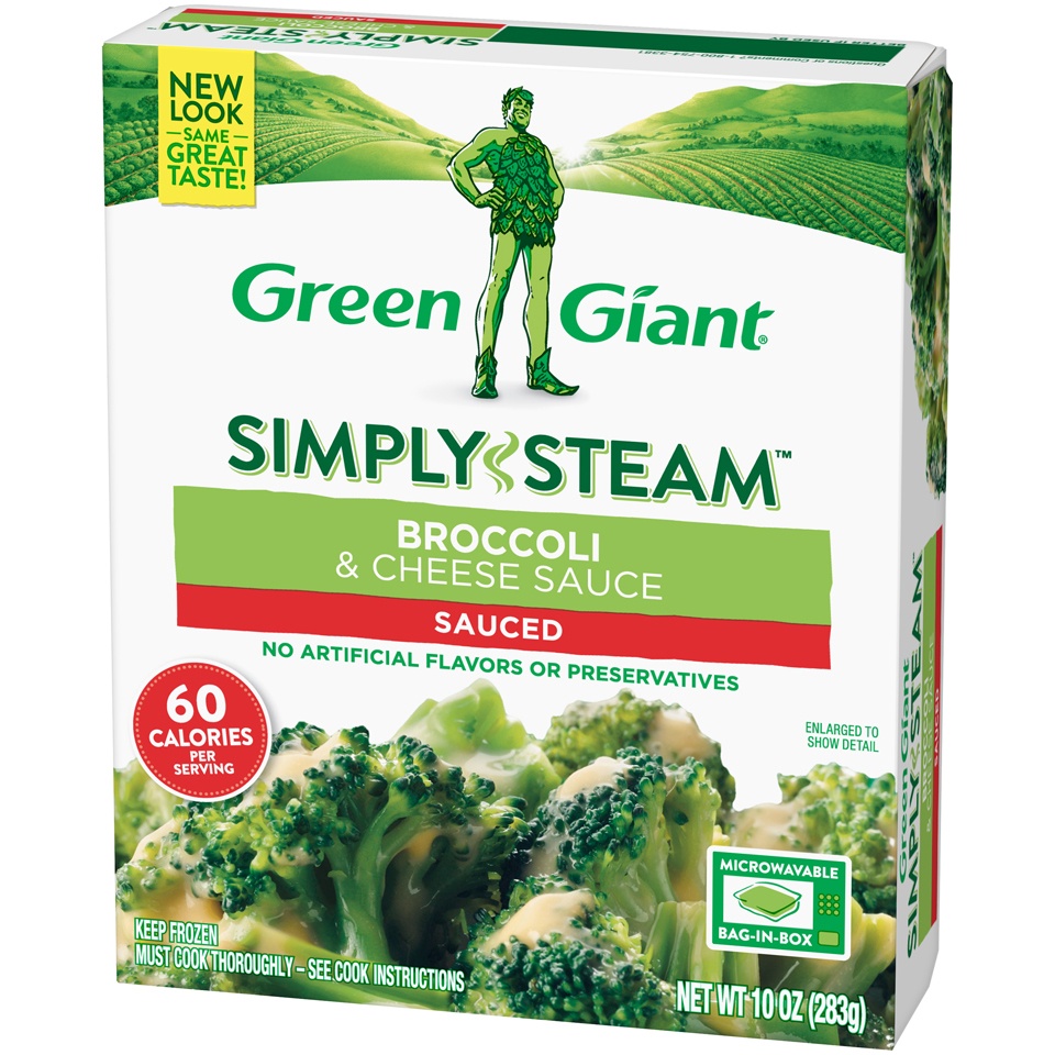 slide 3 of 8, Green Giant Simply Steam Sauced Broccoli & Cheese Sauce 10 oz, 10 oz