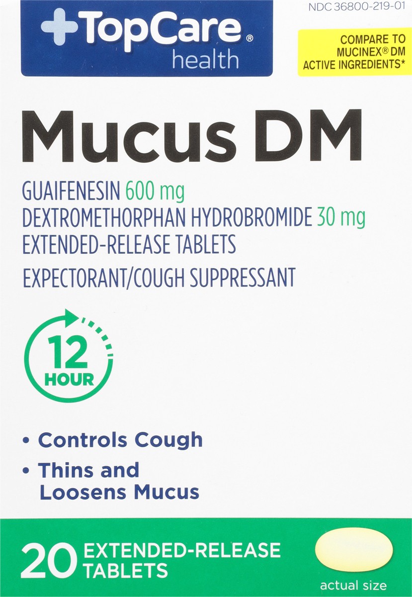 slide 6 of 9, TopCare Mucus-Dm, Extended-Release Tablets, 20 bc