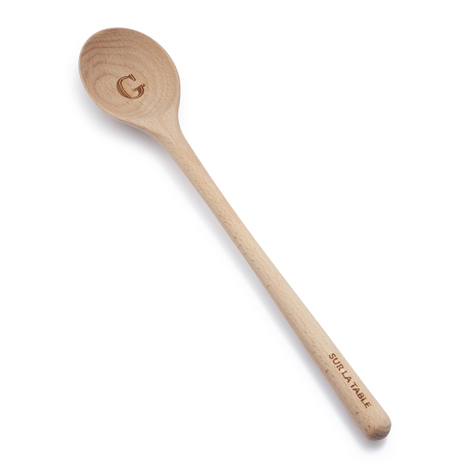 slide 1 of 1, Sur La Table Beechwood Monogram Spoon, Q, 1 ct