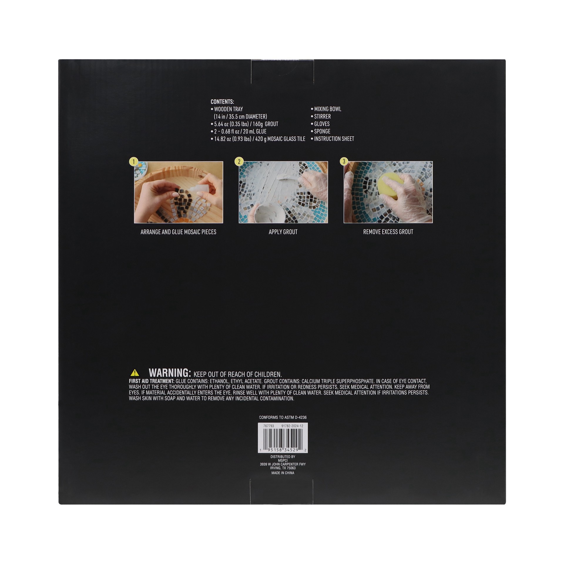 slide 2 of 4, 14" Round Rainbow Mosaic Tray Kit By Make Market, 14 in