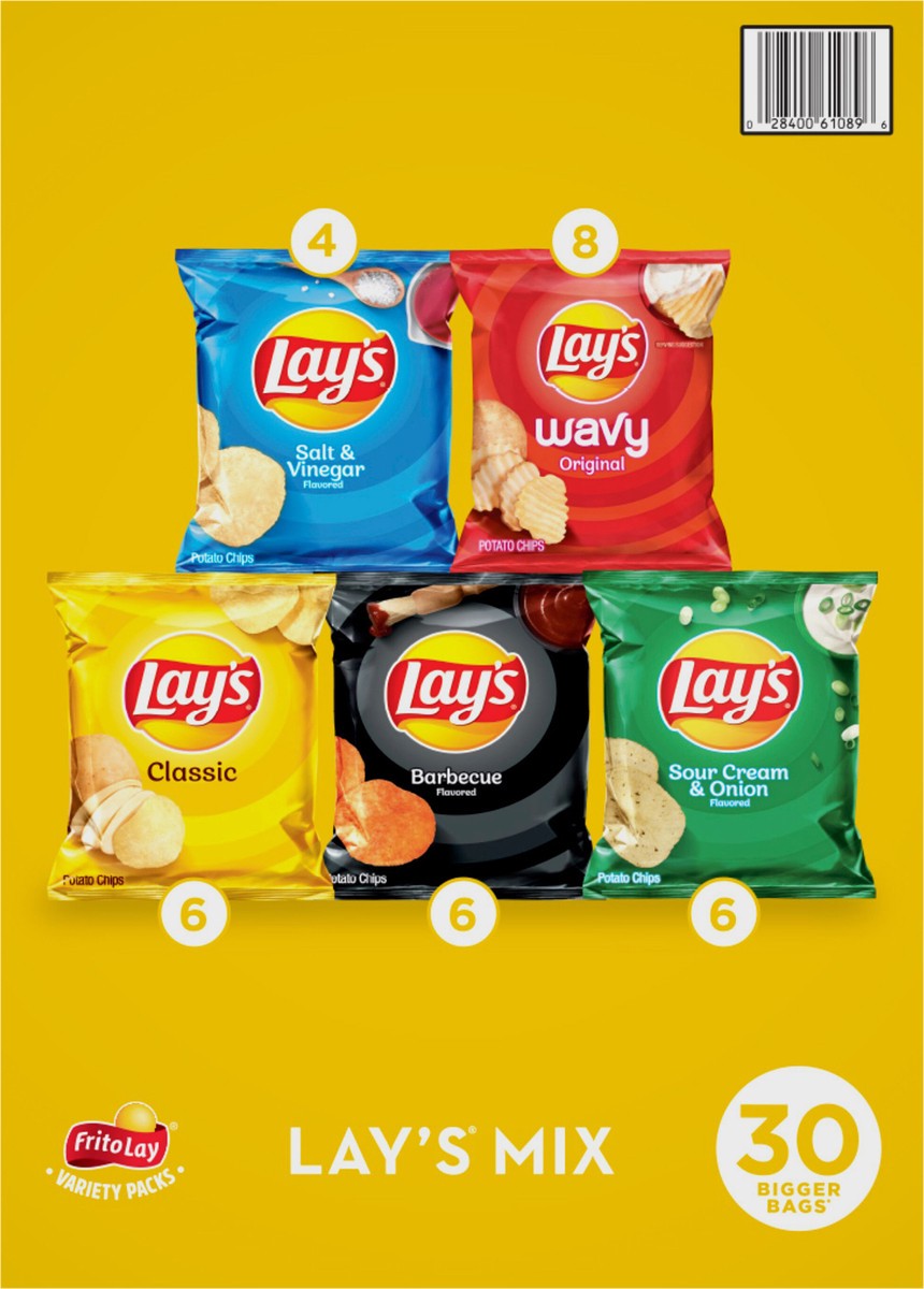 slide 10 of 14, Lay's Frito Lay Potato Chips Lay's Mix Variety Pack 1 1/2 Oz 30 Count, 30 ct