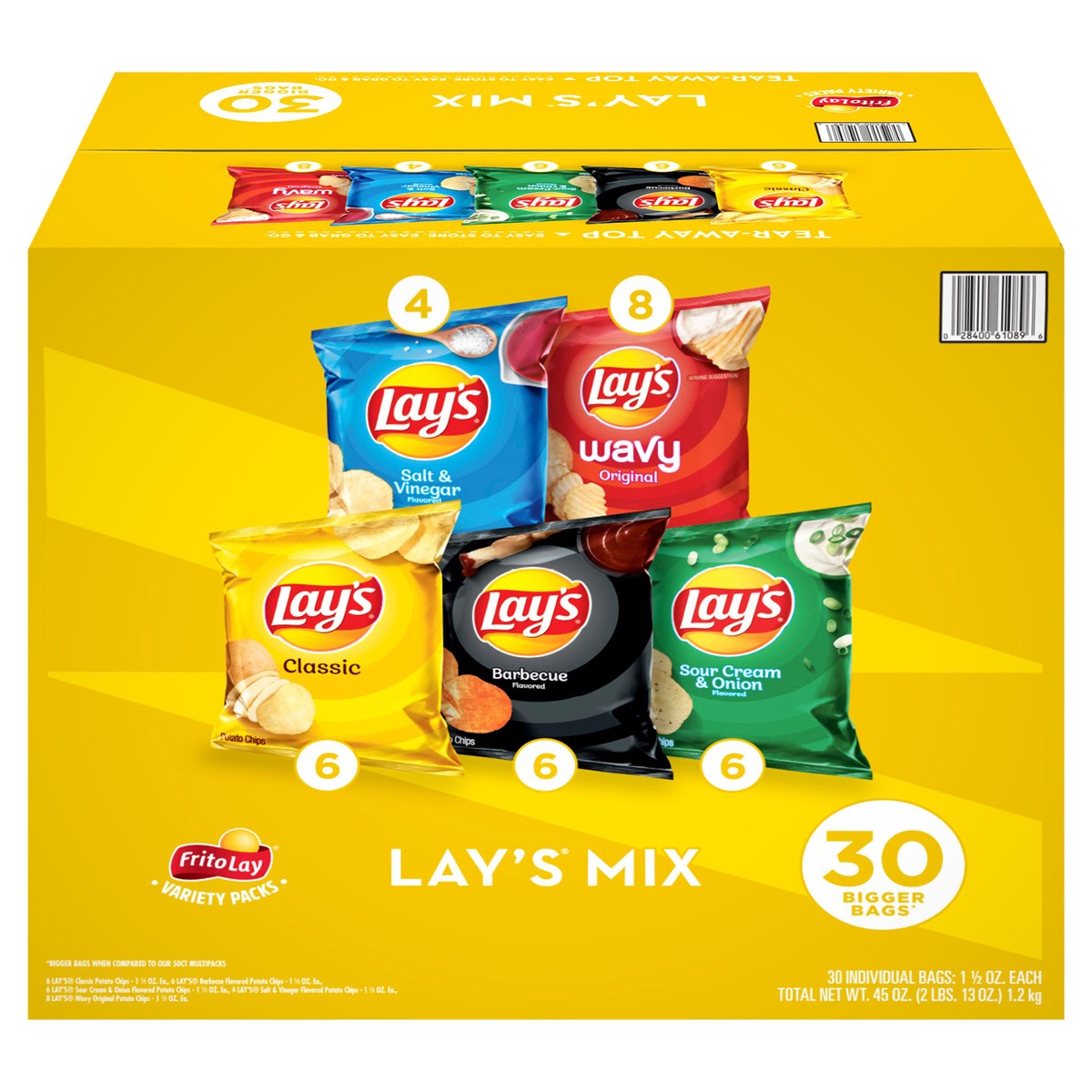slide 3 of 14, Lay's Frito Lay Potato Chips Lay's Mix Variety Pack 1 1/2 Oz 30 Count, 30 ct