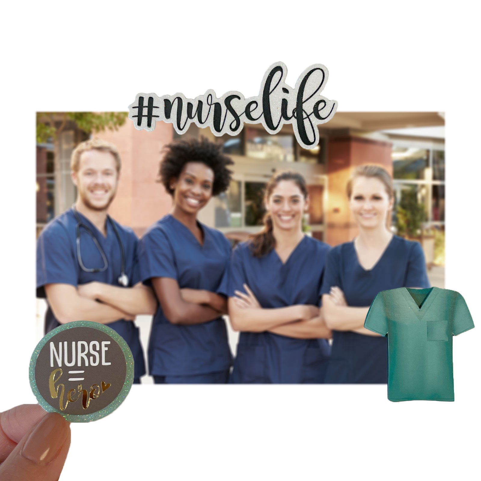 slide 5 of 6, Nurse Life Dimensional Stickers By Recollections, 3.875 in x 6.875 in