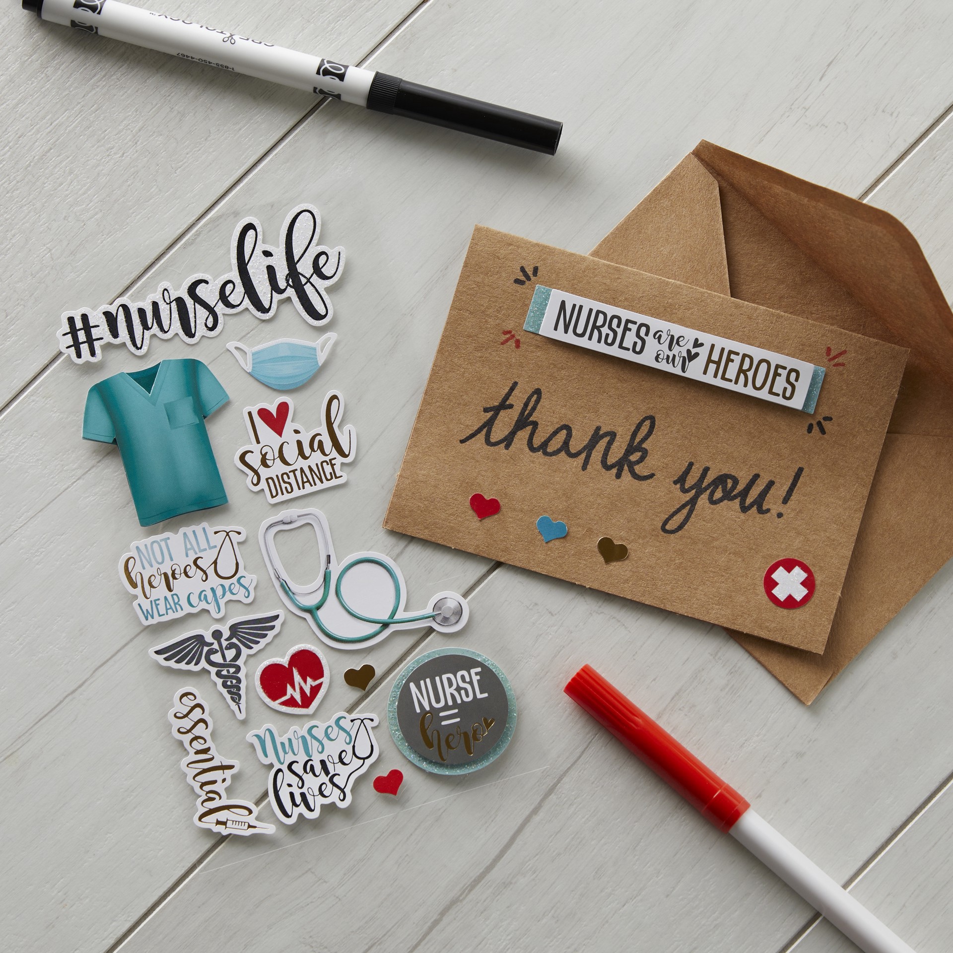 slide 4 of 6, Nurse Life Dimensional Stickers By Recollections, 3.875 in x 6.875 in