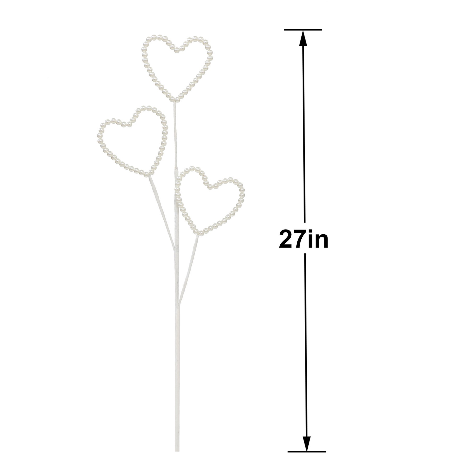 slide 3 of 3, 27" White Heart Stem By Ashland, 27 in