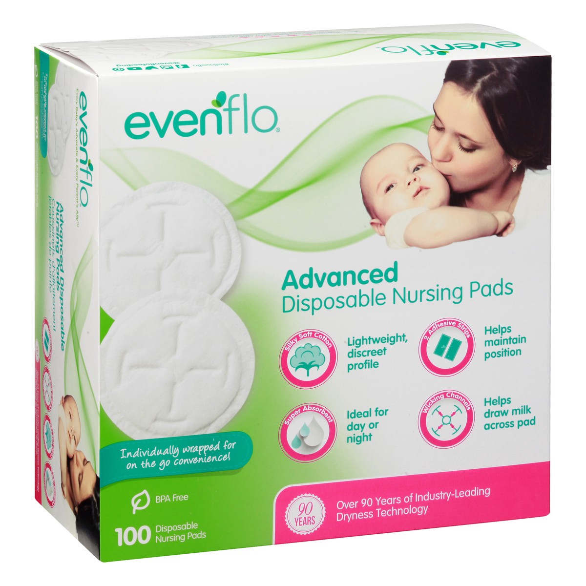 slide 6 of 9, Evenflo Advanced Disposable Nursing Pads 100 ea, 100 ct