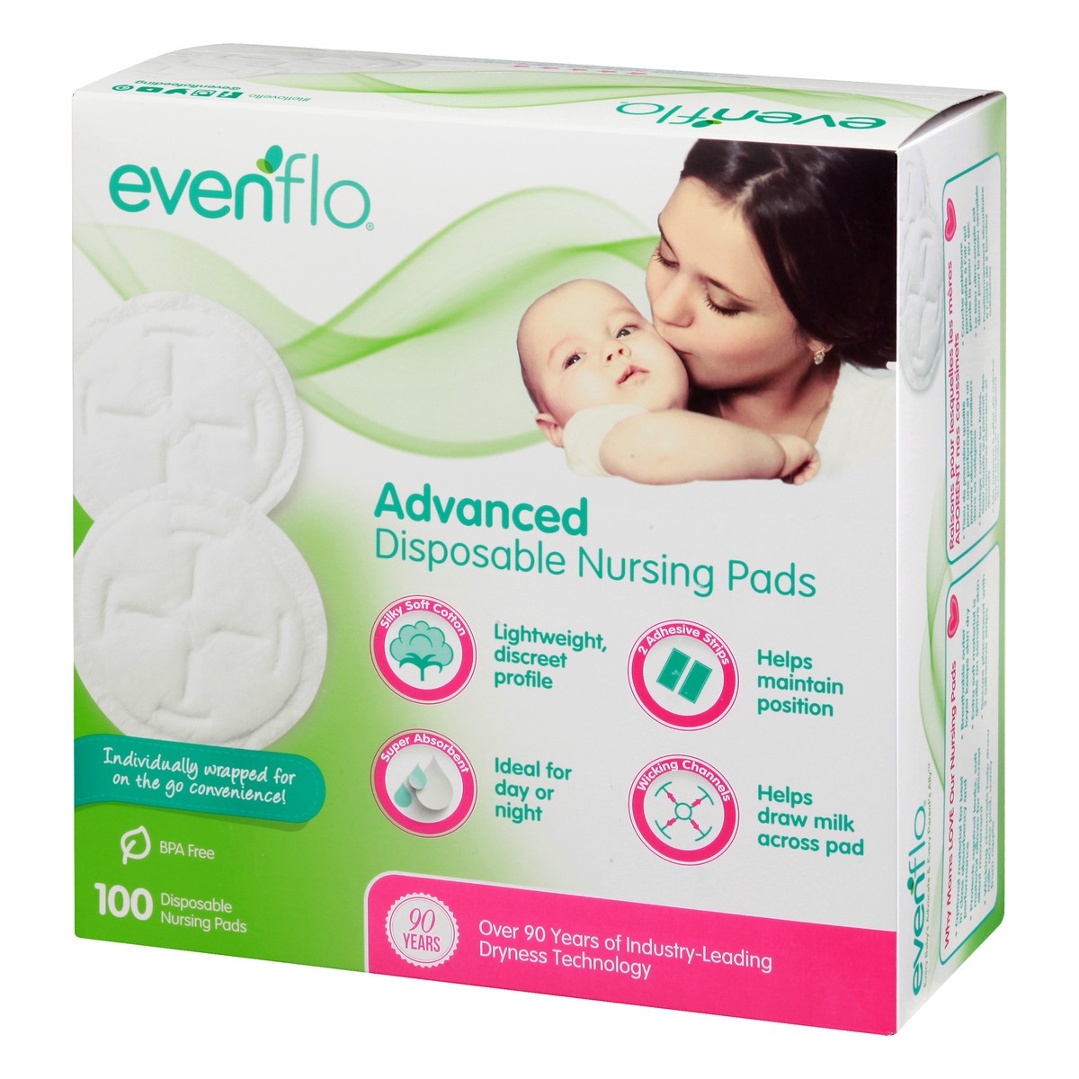 slide 9 of 9, Evenflo Advanced Disposable Nursing Pads 100 ea, 100 ct