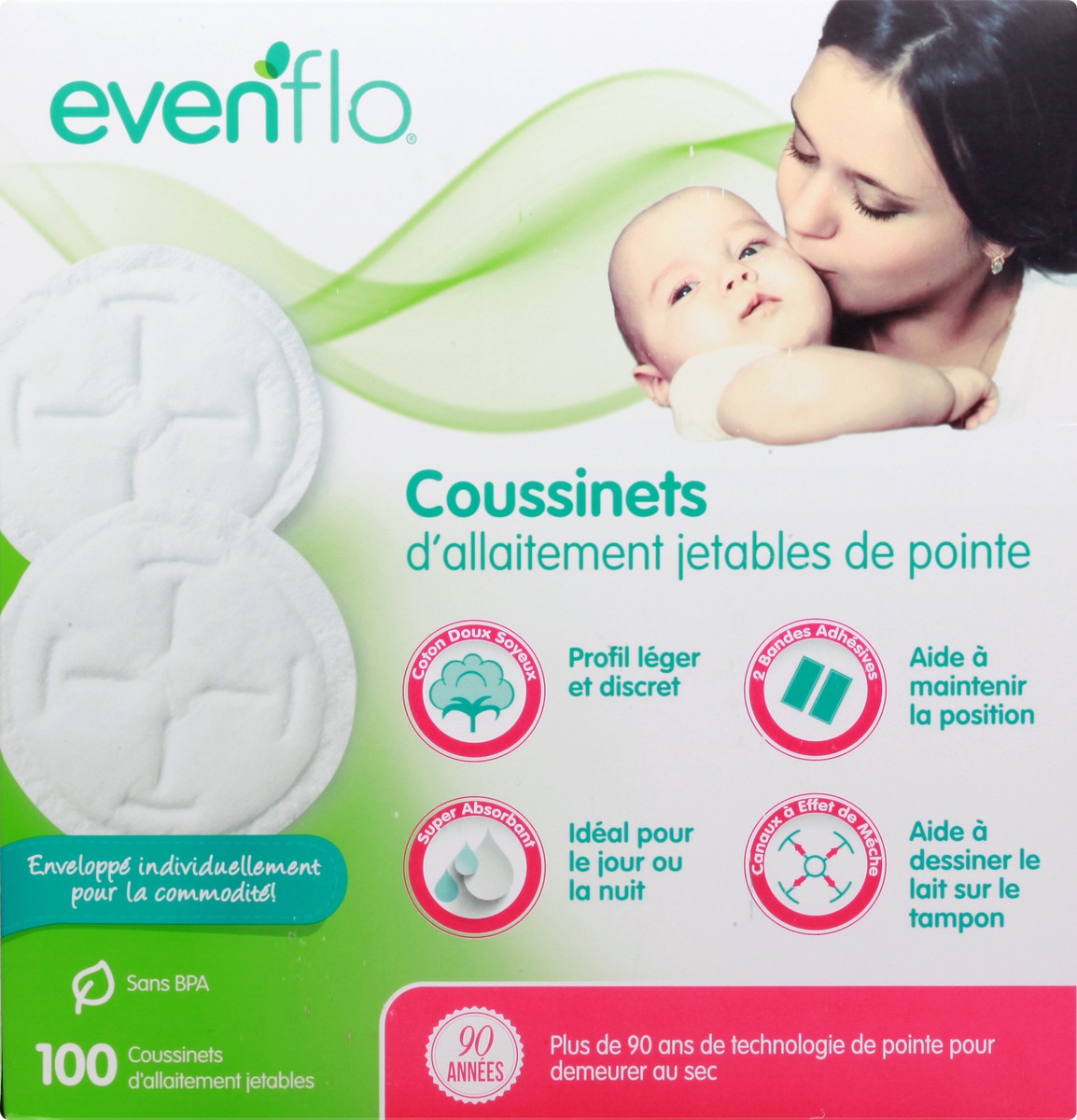 slide 3 of 9, Evenflo Advanced Disposable Nursing Pads 100 ea, 100 ct