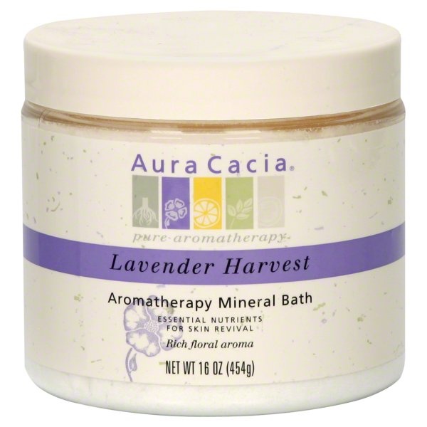 slide 1 of 1, Aura Cacia Aromatherapy Mineral Bath, Lavender Harvest, 16 oz