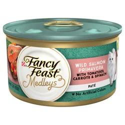 Purina Fancy Feast Pate Wet Cat Food, Medleys Wild Salmon Primavera With Garden Veggies & Greens