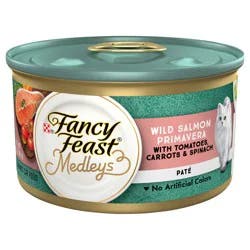 Purina Fancy Feast Pate Wet Cat Food, Medleys Wild Salmon Primavera With Garden Veggies & Greens