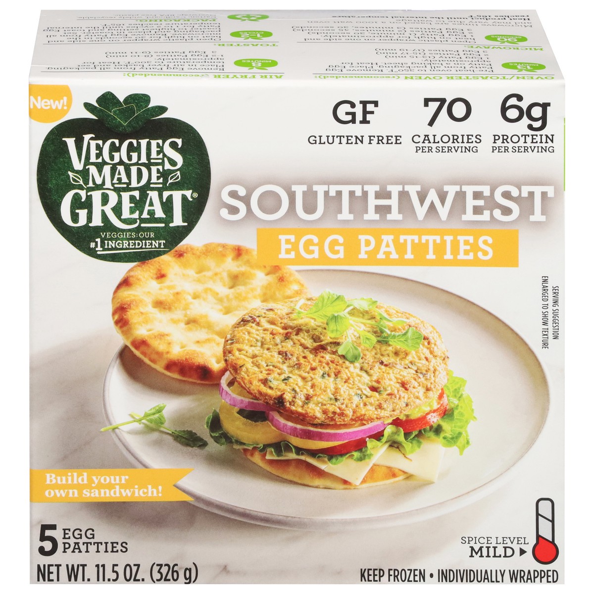 slide 4 of 13, Veggies Made Great South West Omelette Rounds Sandwich Sized 11.5 oz, 11.5 oz