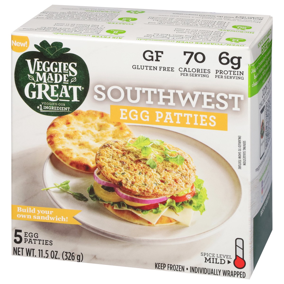 slide 6 of 13, Veggies Made Great South West Omelette Rounds Sandwich Sized 11.5 oz, 11.5 oz