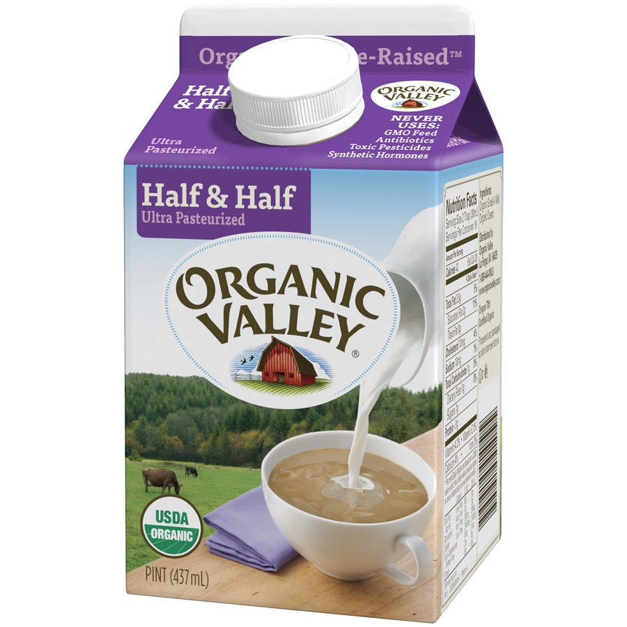 slide 2 of 3, Organic Valley Half And Half Ultra Pasteurized Cream, 16 oz