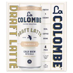 La Colombe Coffee, Vanilla Latte, 9 fl oz Cans, 4 Pack