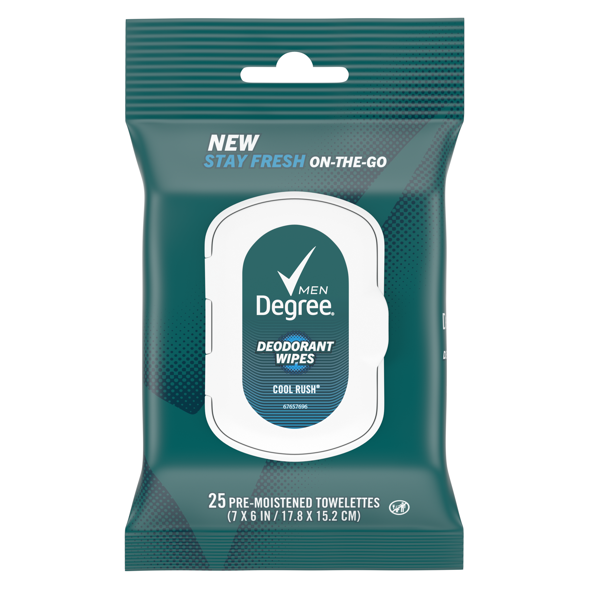 slide 2 of 4, Degree On-The-Go Cool Rush Deodorant Wipes, 25 ct