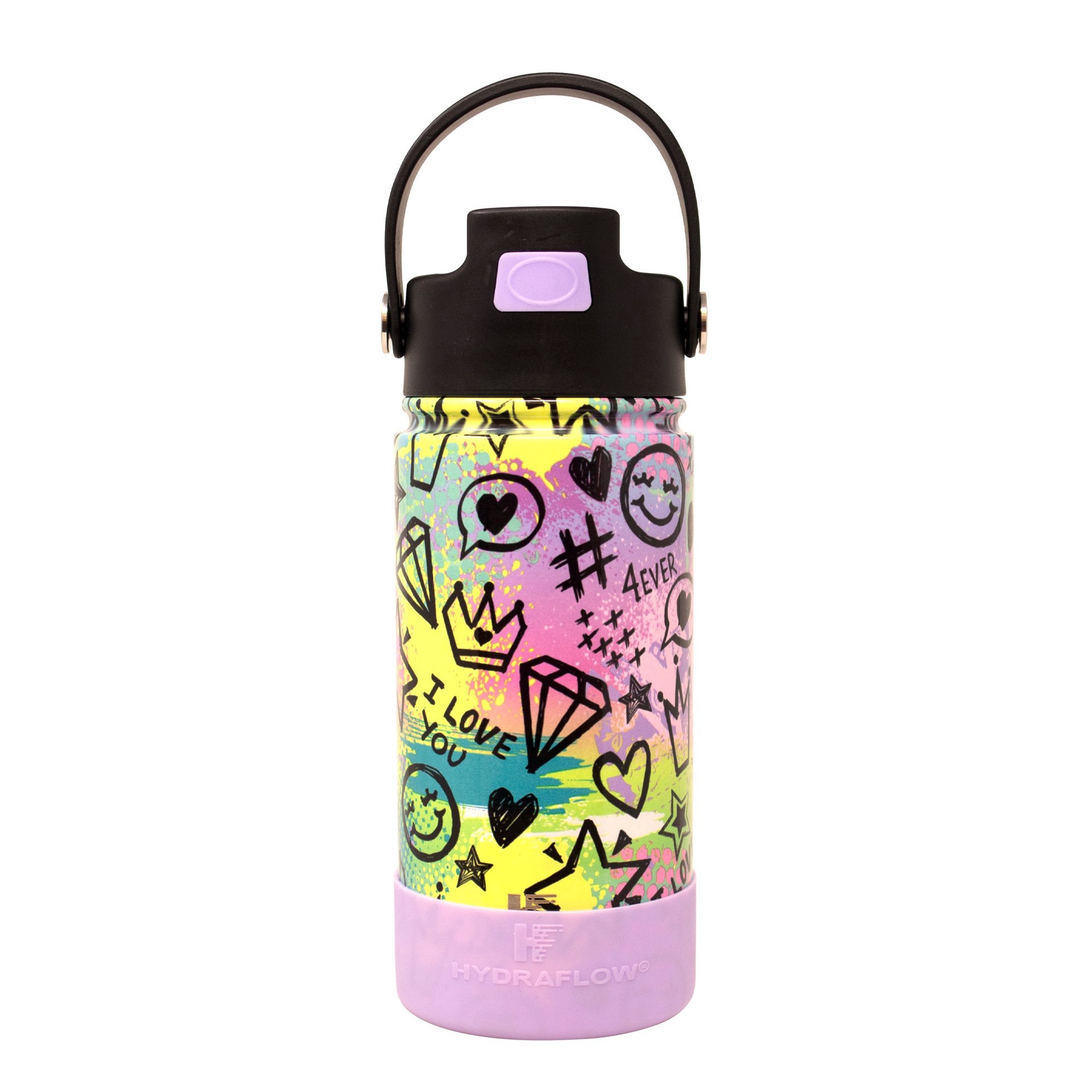 slide 1 of 1, Hydraflow Kids Hybrid Water Bottle - Sketch Print, 14 oz