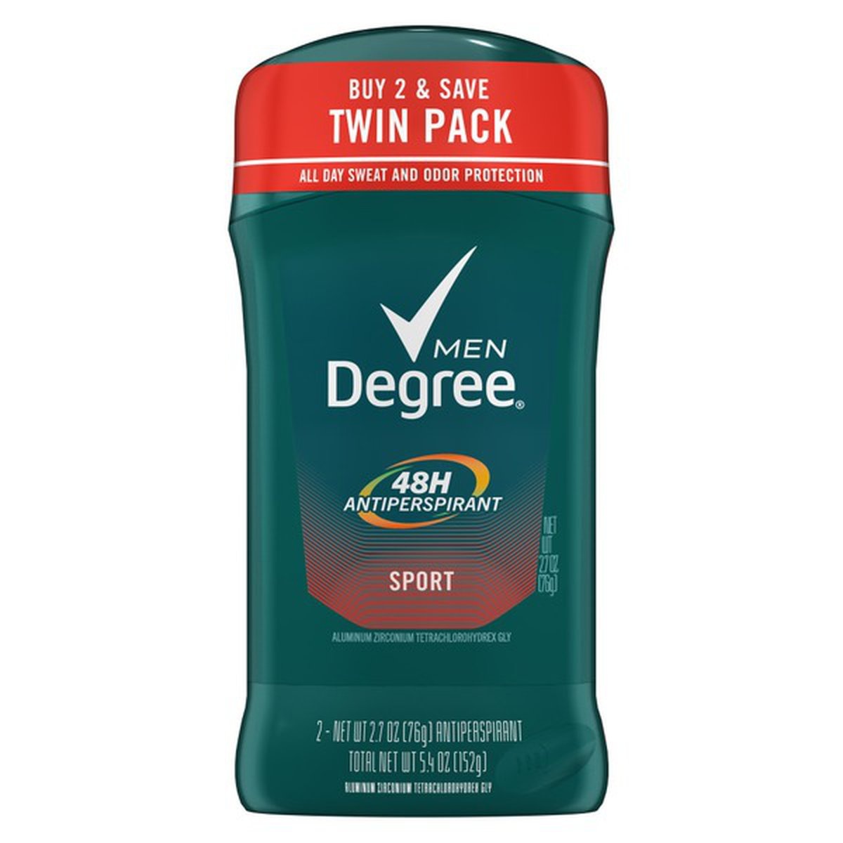 slide 1 of 1, Degree Anti-Perspirant & Deodorant, Sport, 2 ct 2.7 oz