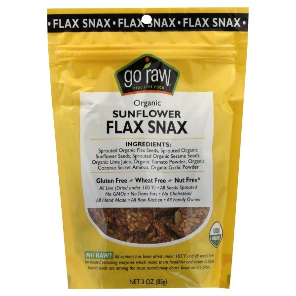 slide 1 of 1, Go Raw Sunflower Flax Snax, 3 oz