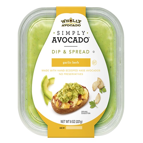 slide 1 of 1, Wholly Avocado Simply Avocado - Garlic Herb, 8 oz