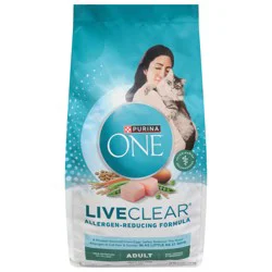 Purina One Natural Live Clear Allergen-Reducing Formula Adult Real Chicken Cat Food 48 oz