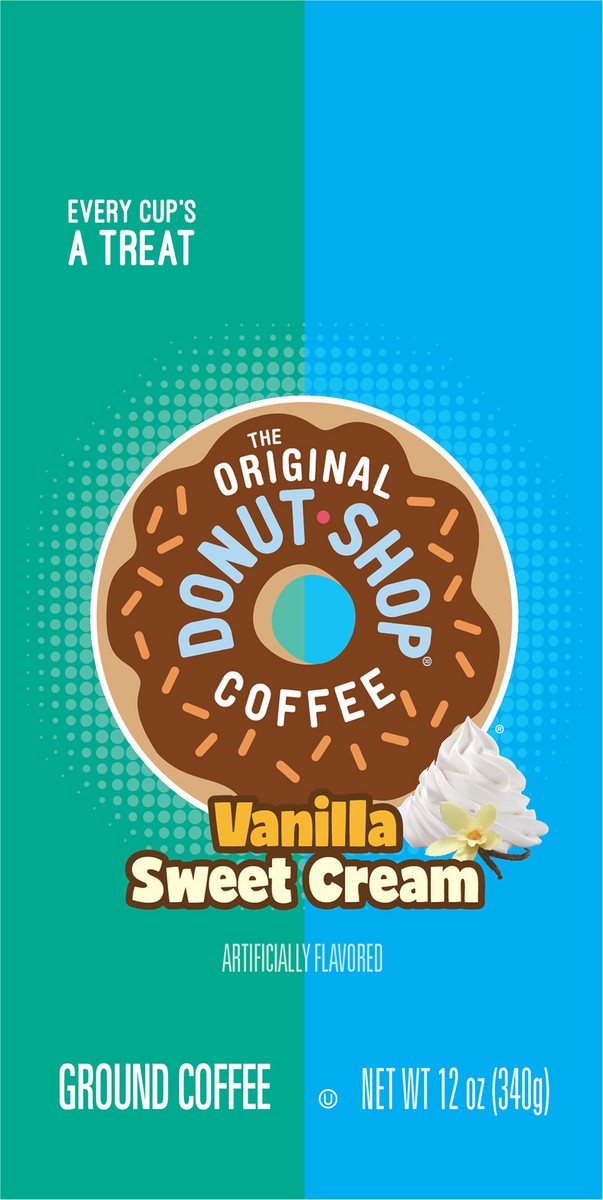 slide 2 of 12, The Original Donut Shop Coffee, Vanilla Sweet Cream, Medium Roast, Flavored Ground Coffee, 12 oz Bag, 12 oz