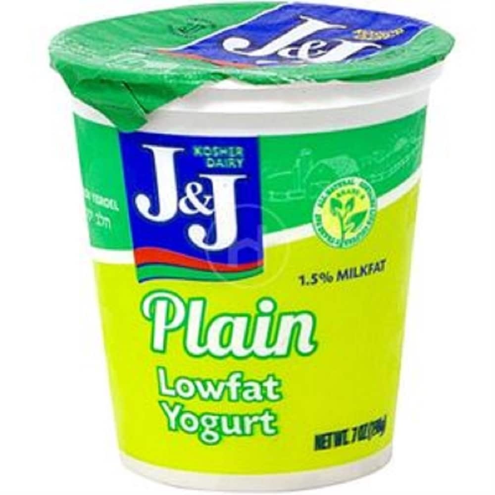 slide 1 of 1, J&J Plain Low Fat Yogurt, 8 oz