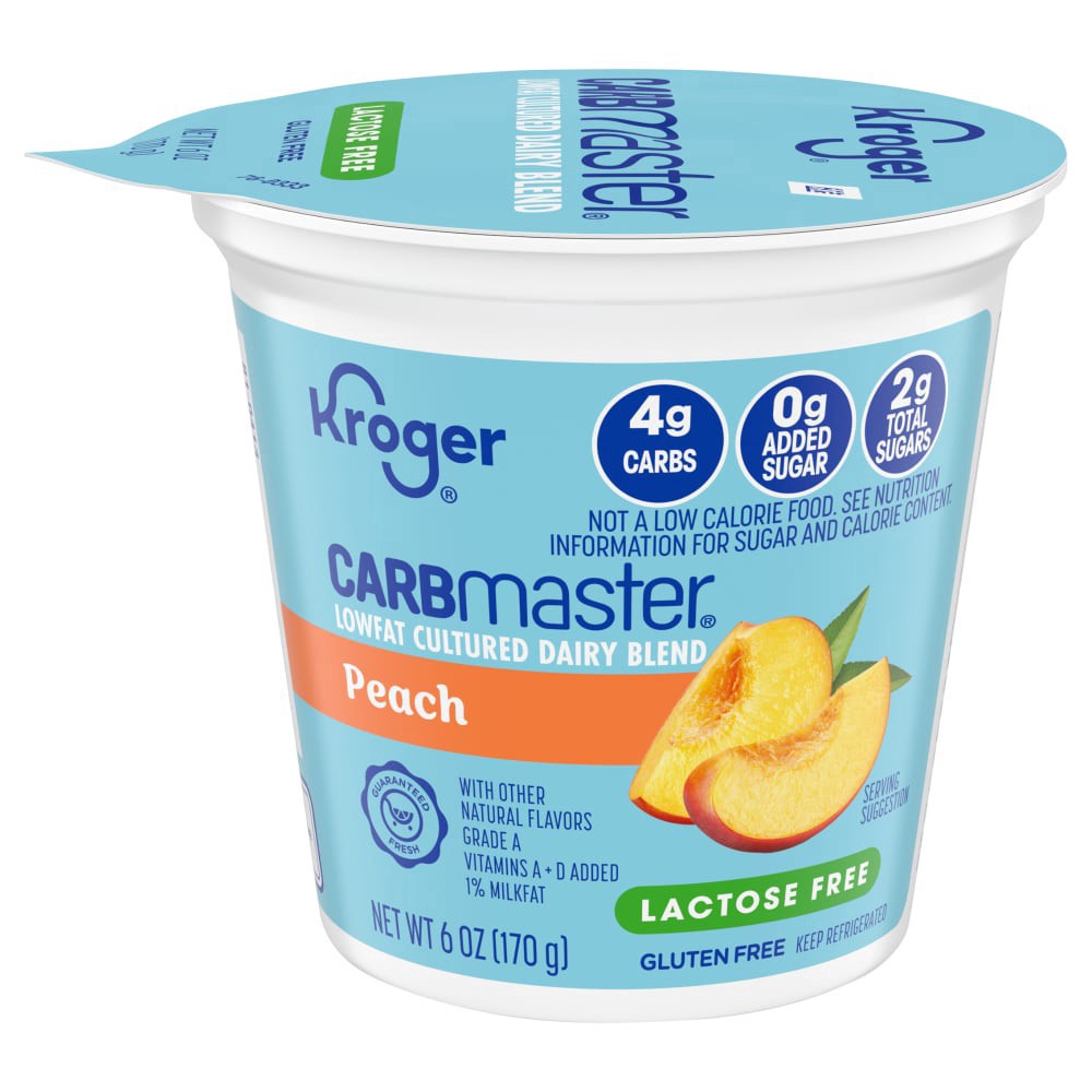 slide 1 of 5, Kroger Carbmaster Peach Yogurt, 6 oz