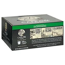 H-E-B Cafe Ole Decaf Donut Shop, Breakfast Blend, & Colombian Medium Roast Single Serve Coffee Cups Variety Pack - 54 ct