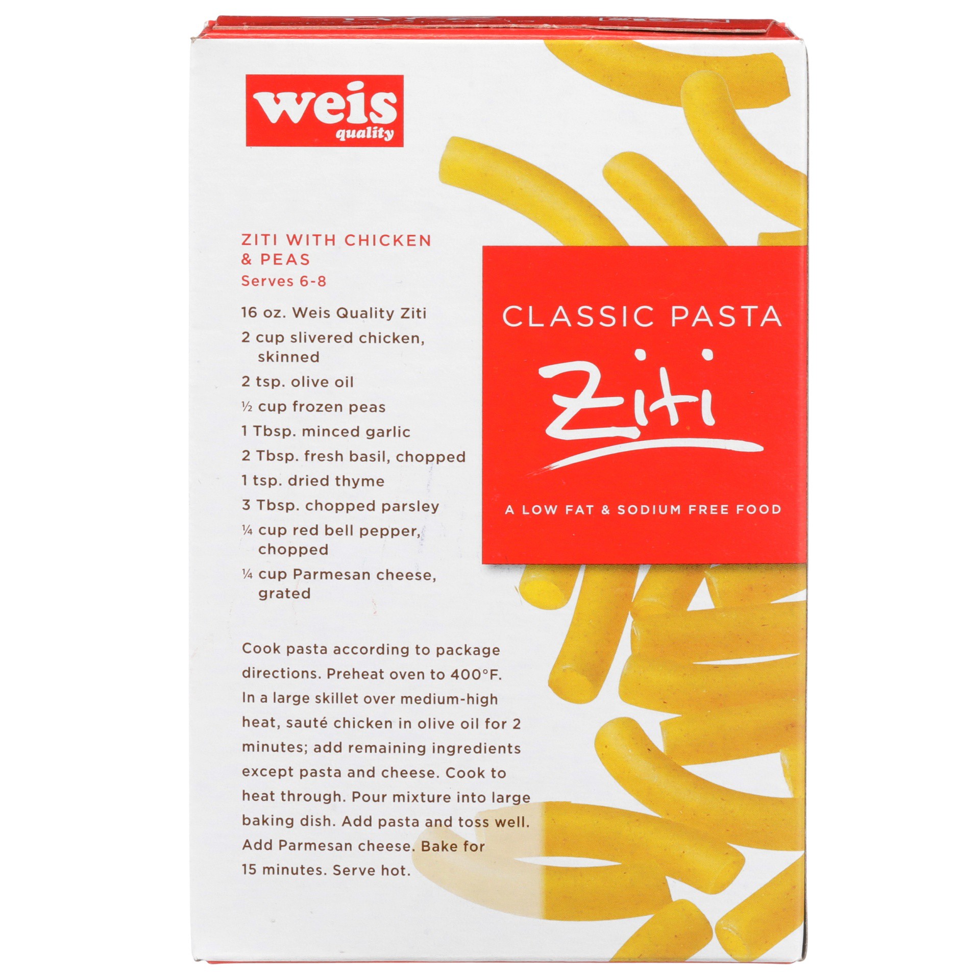 slide 4 of 6, Weis Quality Ziti Pasta, 16 oz