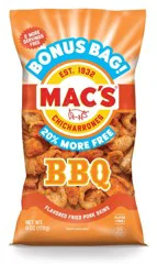 Mac's Chicharrones Bonus Bag Bbq Flavored Fried Pork Skin