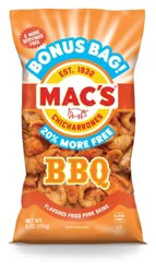 Mac's Chicharrones Bonus Bag BBQ Flavored Fried Pork Skin