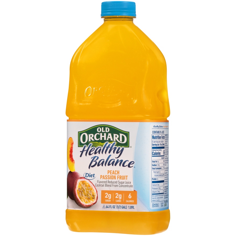 slide 4 of 8, Old Orchard Healthy Balance Peach Passion Fruit, 64 oz