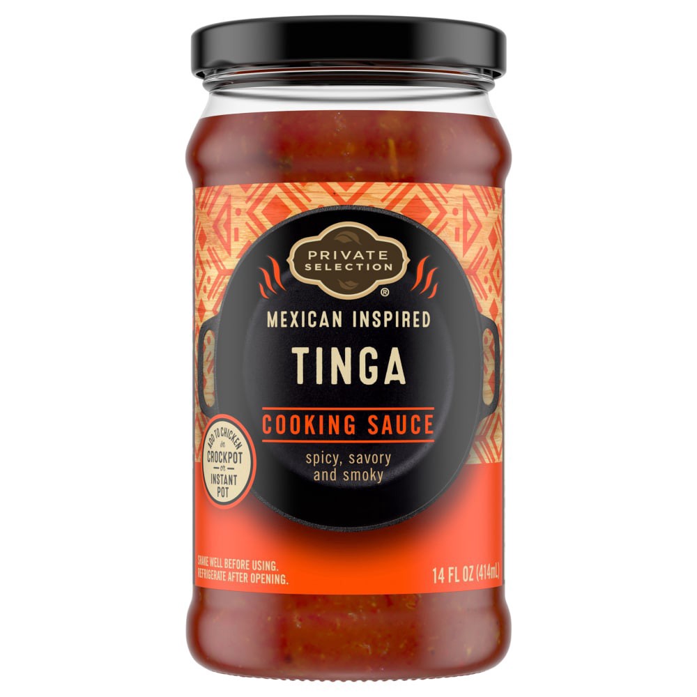 slide 1 of 5, Private Selection Mexican Inspired Tinga Simmering Cooking Sauce, 14 fl oz
