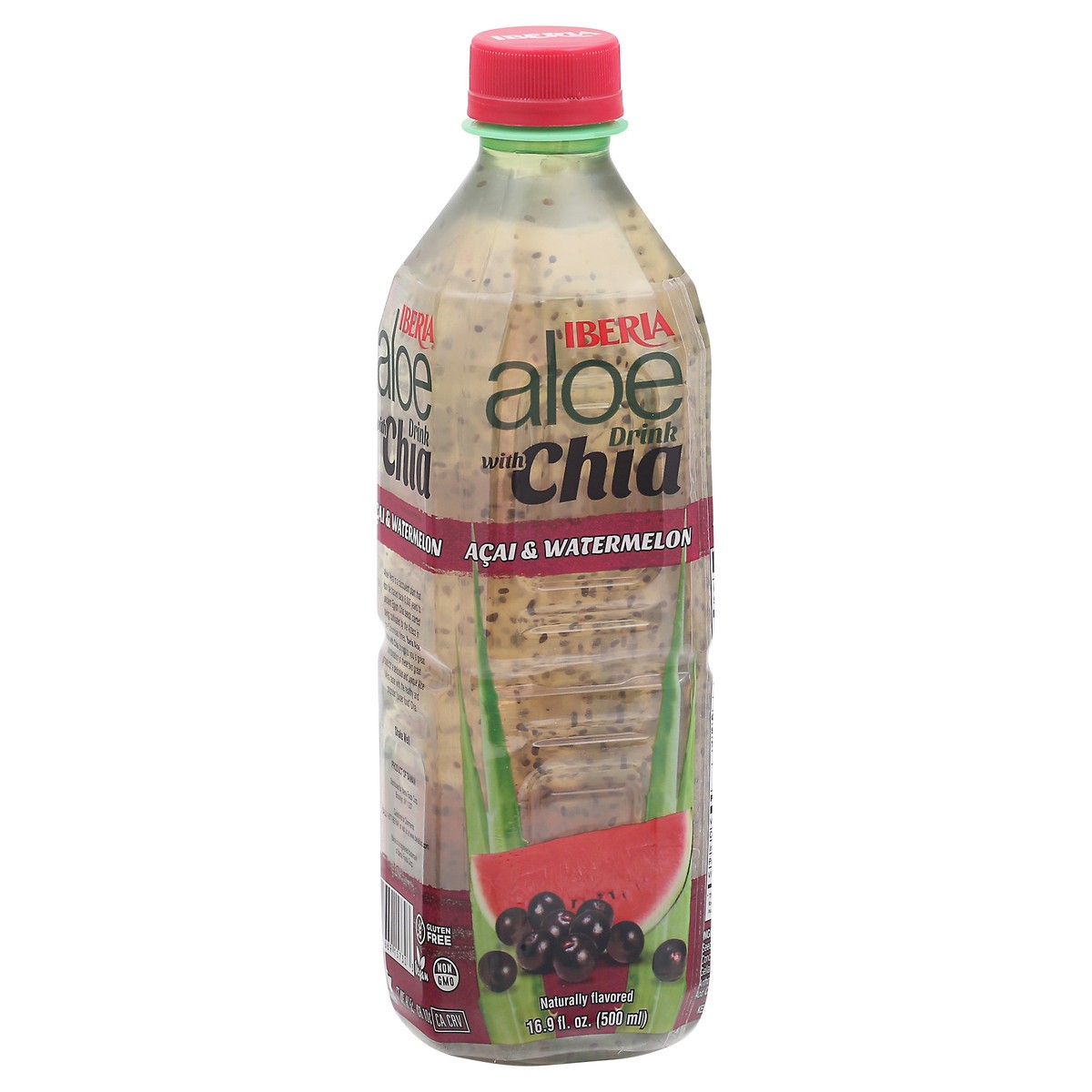 slide 2 of 9, Iberia Acai & Watermelon Aloe Drink With Chia - 16.9 fl oz, 16.9 fl oz