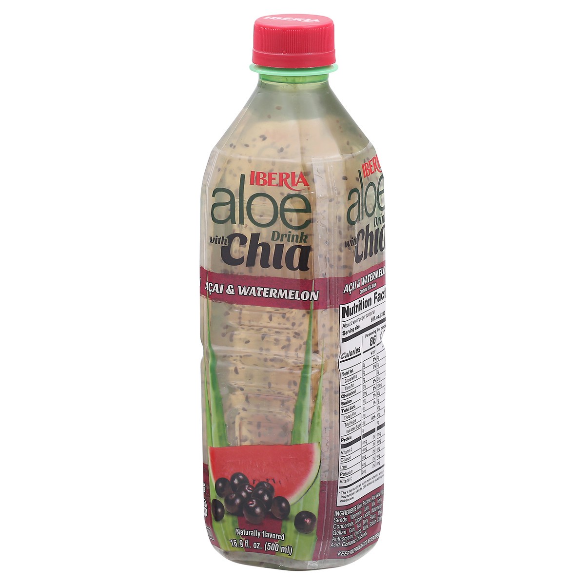 slide 3 of 9, Iberia Acai & Watermelon Aloe Drink With Chia 16.9 fl oz Bottle, 16.9 fl oz