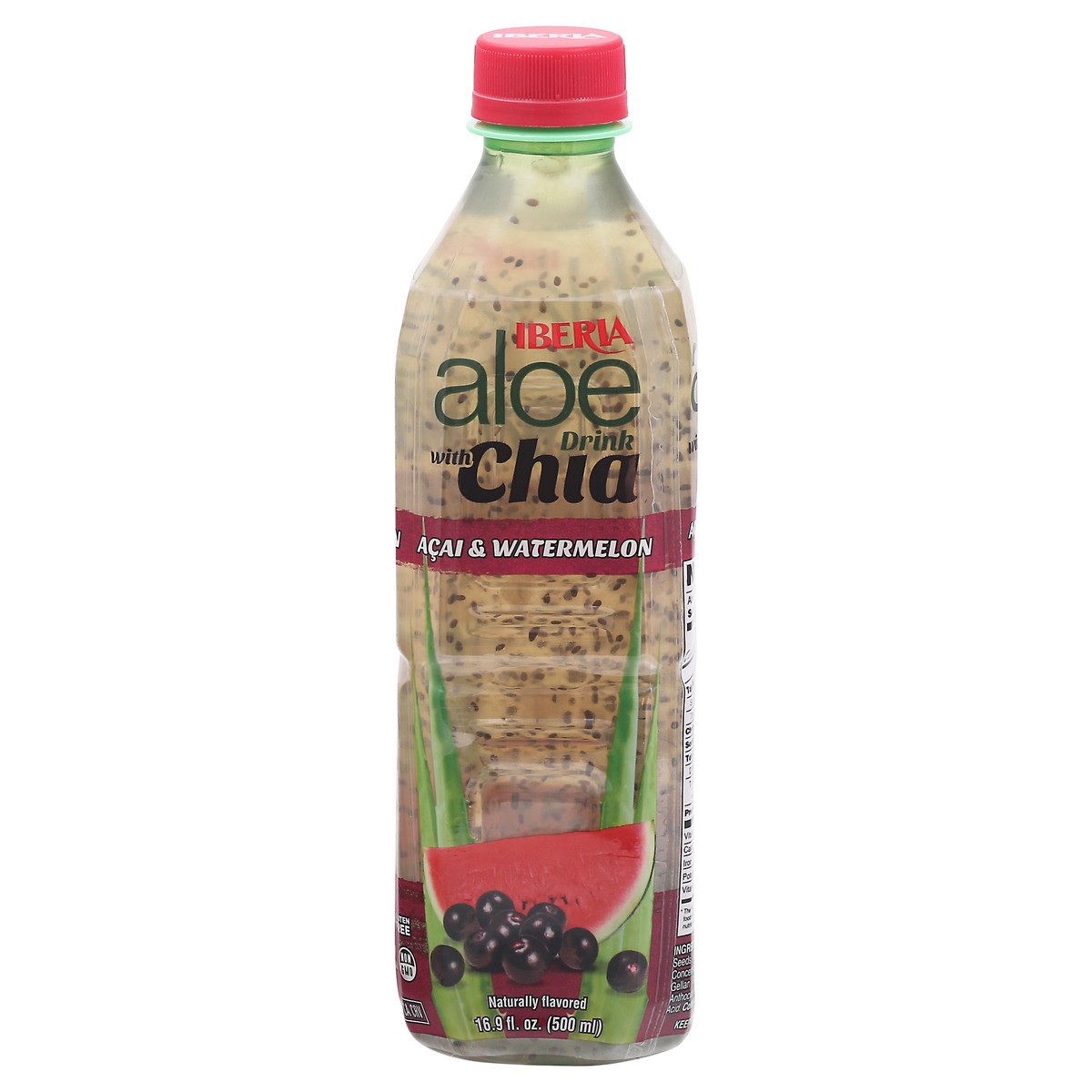 slide 1 of 9, Iberia Acai & Watermelon Aloe Drink With Chia - 16.9 fl oz, 16.9 fl oz