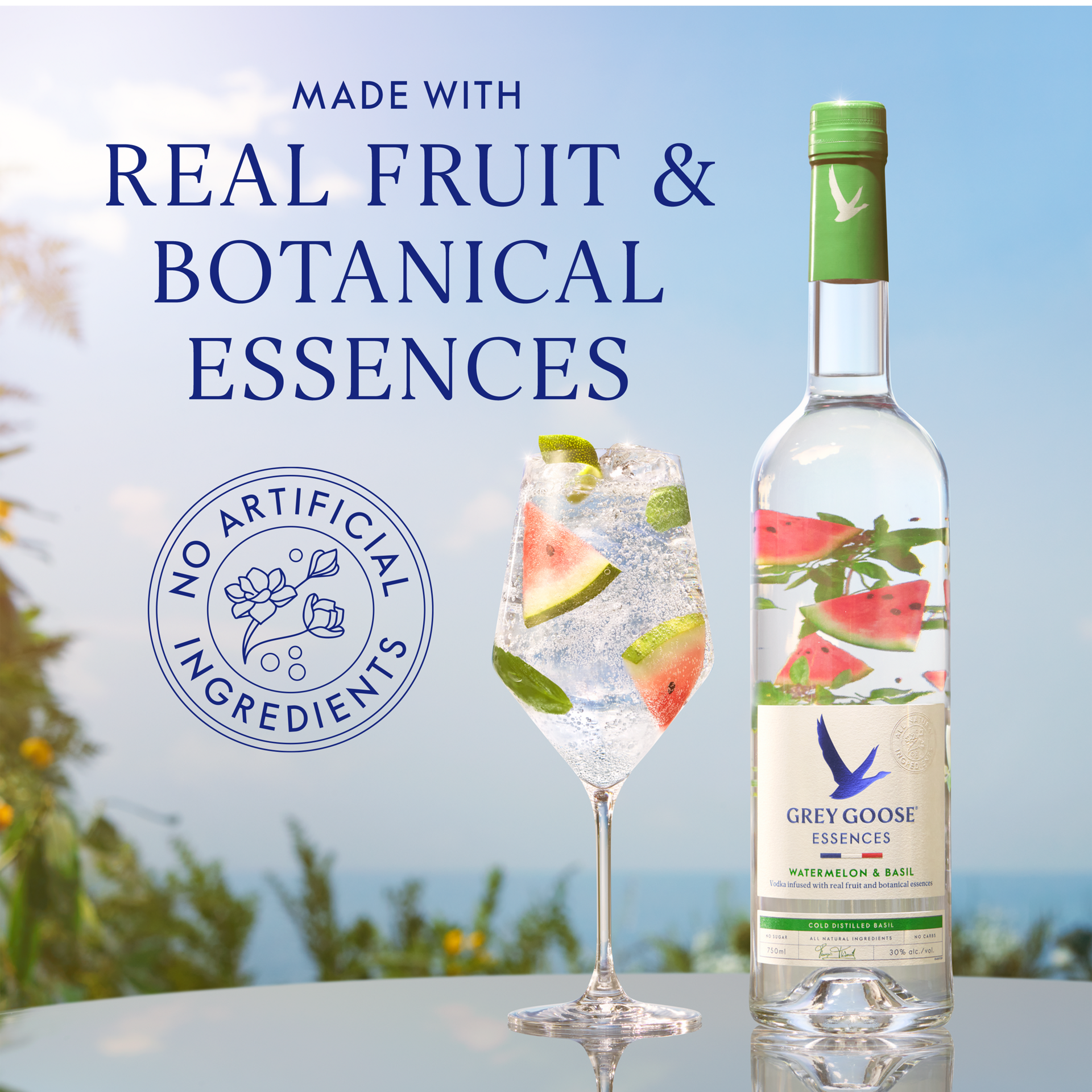 slide 4 of 5, Grey Goose Essences Watermelon & Basil Vodka 750 ml, 750 ml