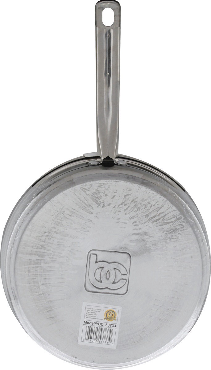 slide 2 of 7, Bene Casa Stainless Steel Fry Pan With Glass Lid , 10 in