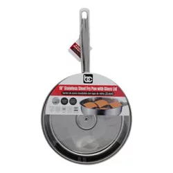 Bene Casa Stainless Steel Fry Pan With Glass Lid