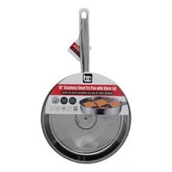 Bene Casa Stainless Steel Fry Pan With Glass Lid