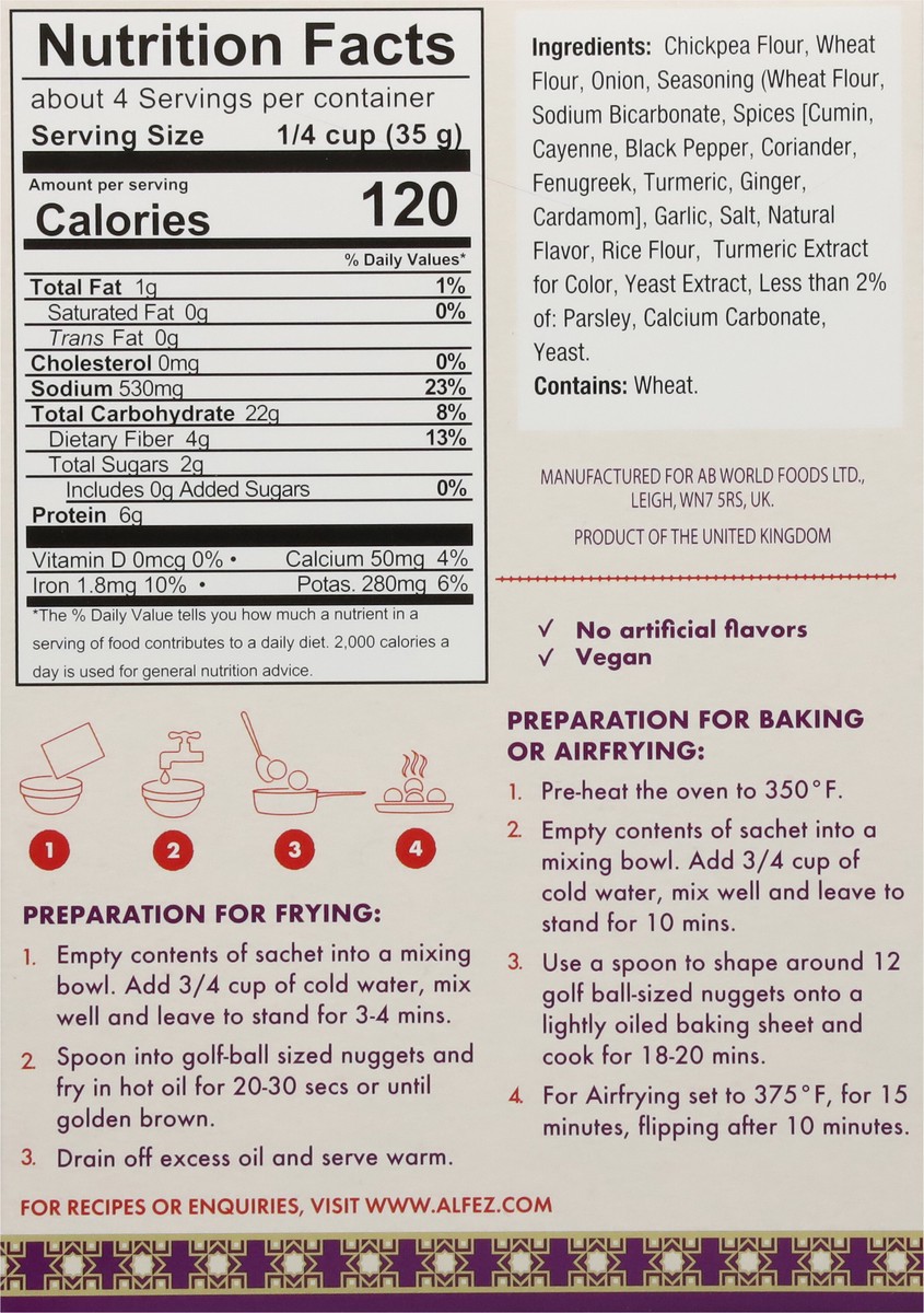 slide 5 of 9, Al'Fez Lebanese Style Falafel Mix - 5.3 oz, 5.3 oz