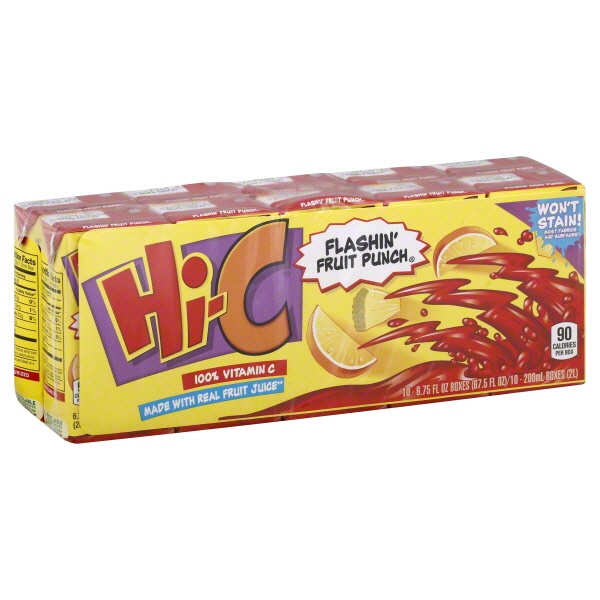 slide 1 of 1, Hic Flashin Fruit Punch Fruit Juice Boxes, 10 ct; 67.5 fl oz