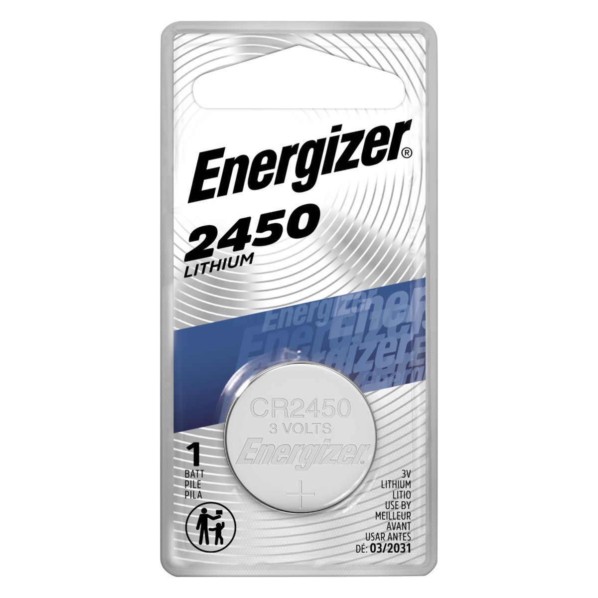 slide 1 of 3, Energizer 2450 Lithium Battery 1 ea Blister Pack, 1 ct