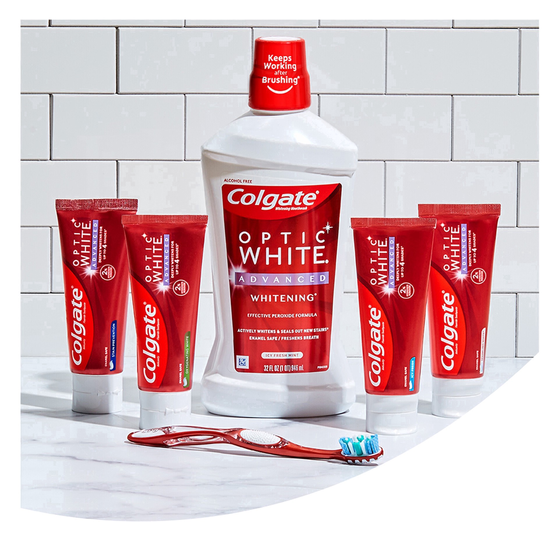 slide 39 of 41, Colgate Optic White Advanced Teeth Whitening Toothpaste, Sparkling White, 1.45 Oz, 1.45 oz