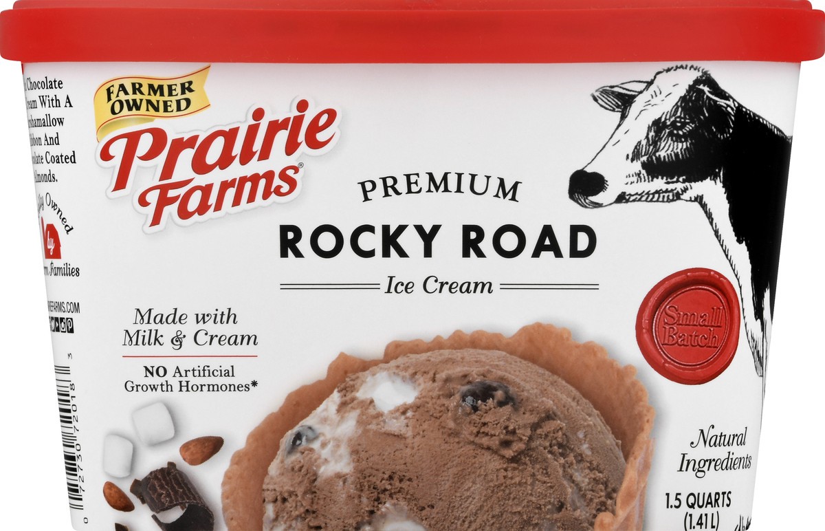 slide 6 of 13, Prairie Farms Premium Rocky Road Ice Cream 1.5 qt, 1.5 qt