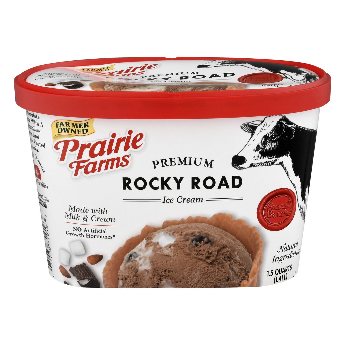 slide 1 of 13, Prairie Farms Premium Rocky Road Ice Cream 1.5 qt, 1.5 qt