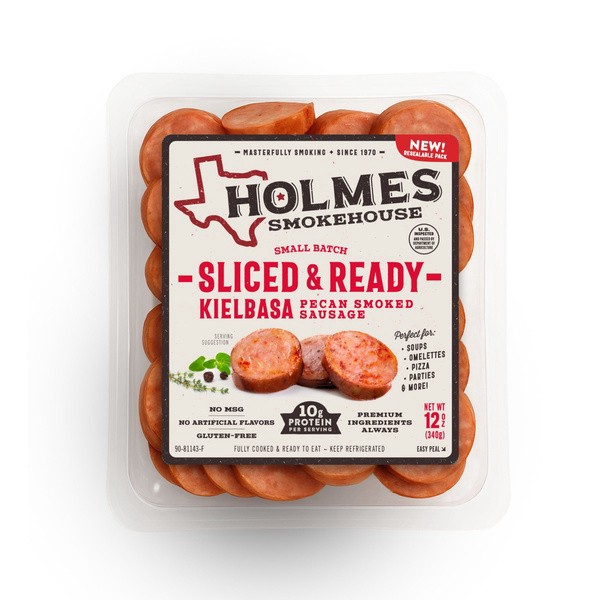 slide 1 of 1, Holmes Smokehouse Sliced & Ready Kielbasa Pecan Smoked Sausage 12 oz, 12 oz