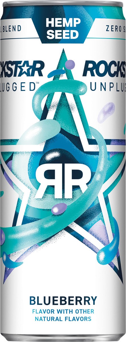 slide 3 of 5, Rockstar Unplugged Sugar Free Energy Drink Blueberry 12 Fl Oz Can, 